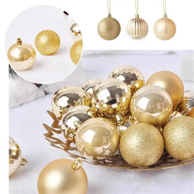 Christmas Balls Shatterproof Unbreakable 6/4/3cm Plastic Balls Baubles Bulk Christmas Ornaments Set for Tree Decorations Festive