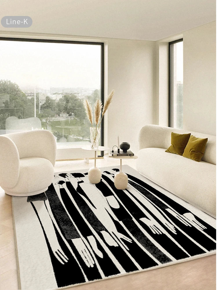 Modern Minimalist Rugs for Bedroom Light Luxury Large Area Carpet Lounge Rug Living Room Decoration Plush Carpets Non-slip Mat 