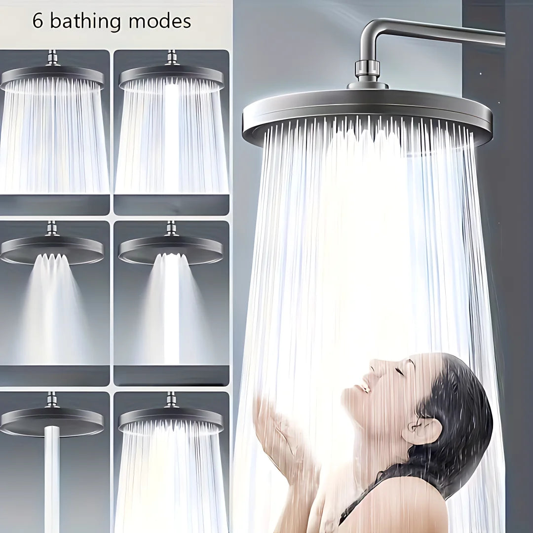 Six-speed Adjustable Overhead Shower Head High Pressure Shower Head Booster Shower Shower Head Sets Bathroom Accessories