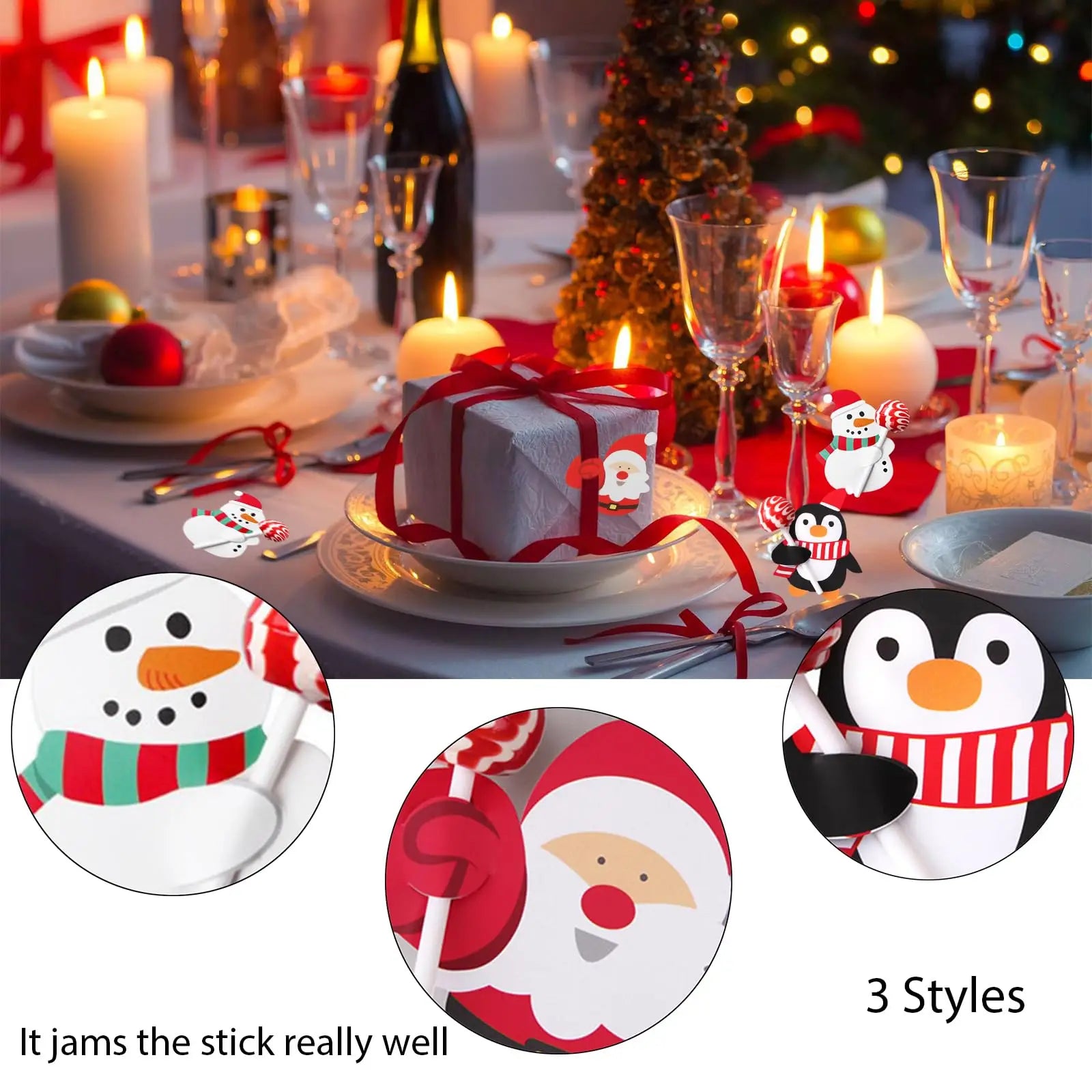 Santa Penguin Lollipop Paper Cards Christmas Candy Gift Wrap Christmas Candy Decoration Christmas Decorations Christmas Gifts