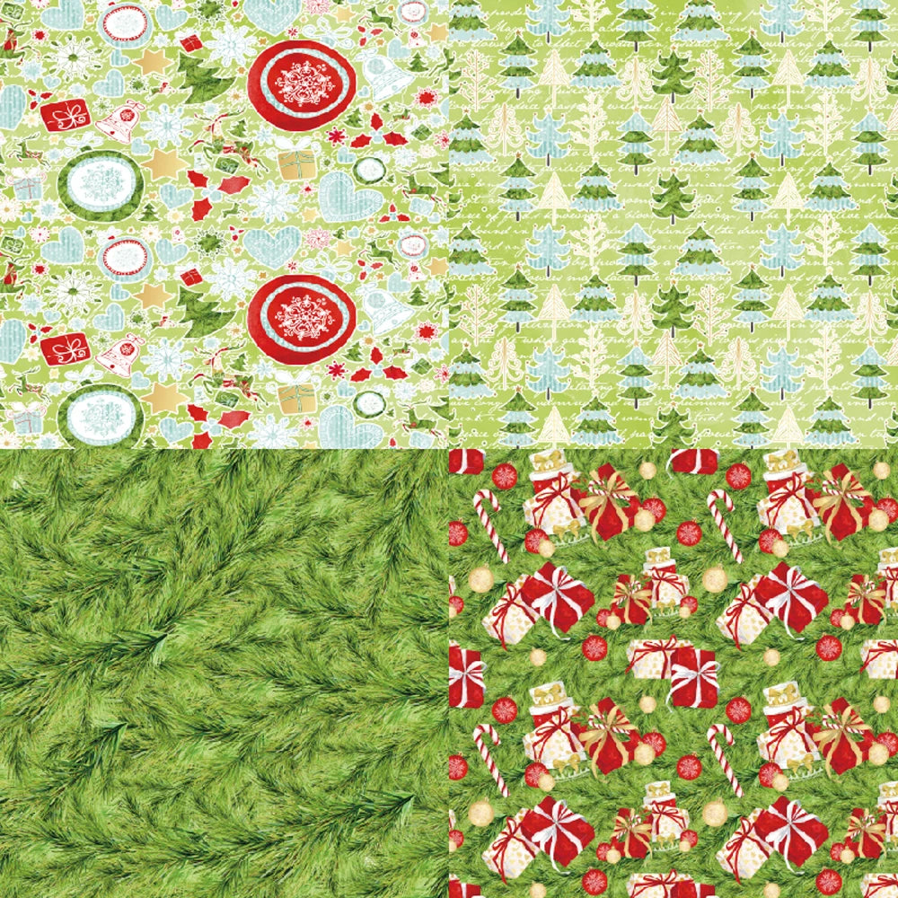 KLJUYP 24 sheets 6"X6" Christmas Trees Paper Scrapbook paper Scrapbooking patterned paper pack DIY craft Background paper 