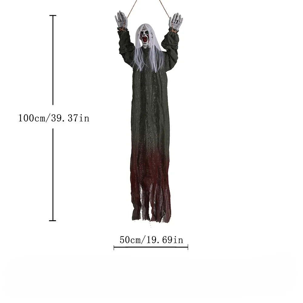 1-4PCS Halloween Hanging Ghost Decoration Long Hair Ghost Fear Party Haunted House Secret Room Atmosphere Decoration Props