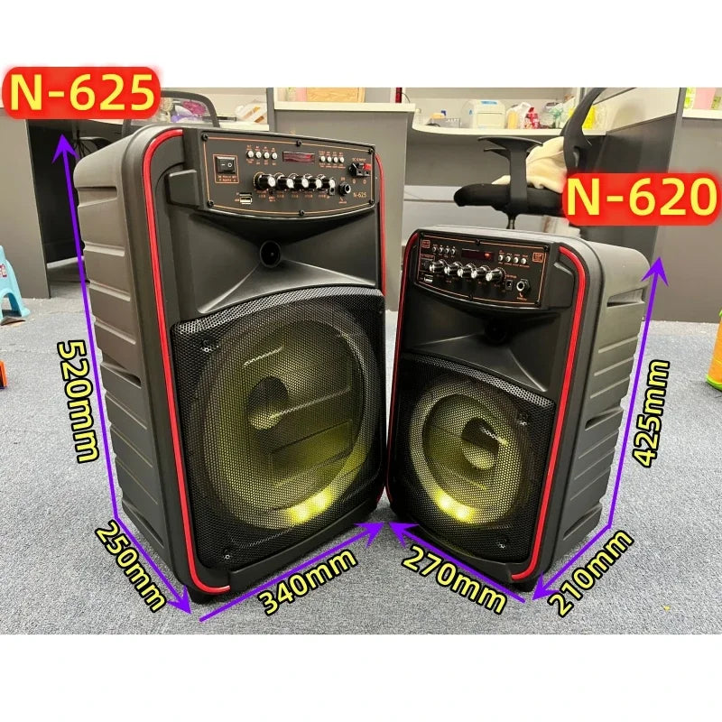 500W High-Power Portable Bluetooth Speaker – Outdoor Karaoke Trolley with Wireless Dual MIC, 3D Surround Sound, Subwoofer