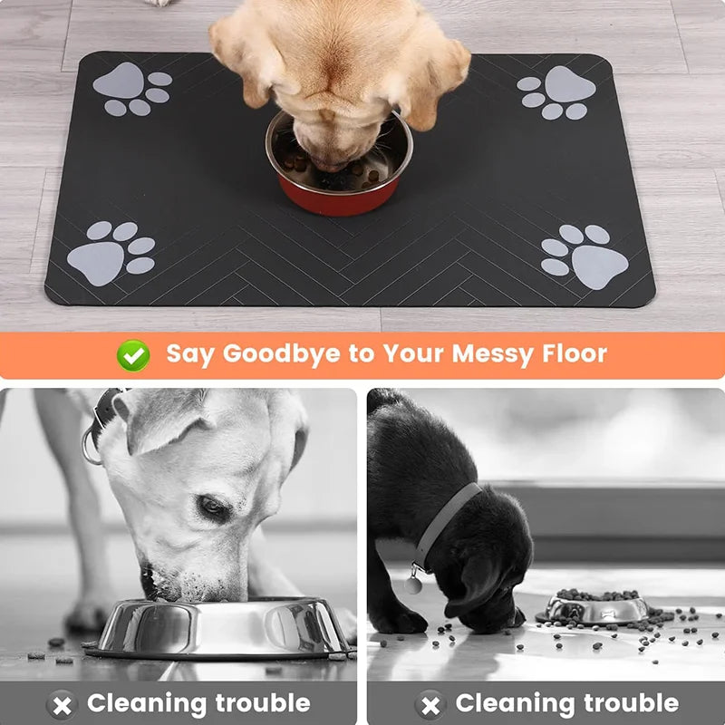 Pet Placemat Dog Food bowl Mat Drinking Feeding Placemat For Dog Cat Quick Dry Mat Waterproof Pet Bowl Pad Feeder Mats 