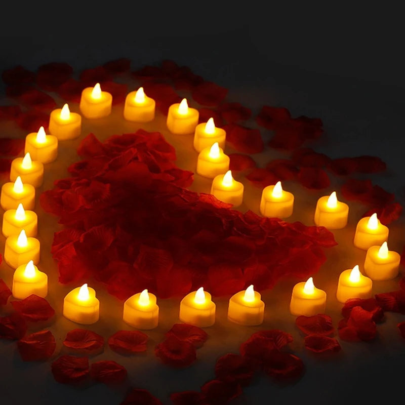 Flameless Led Candle For Home Christmas Party Wedding Decoration Heart-shaped Electronic Battery-Power Tealight Candles