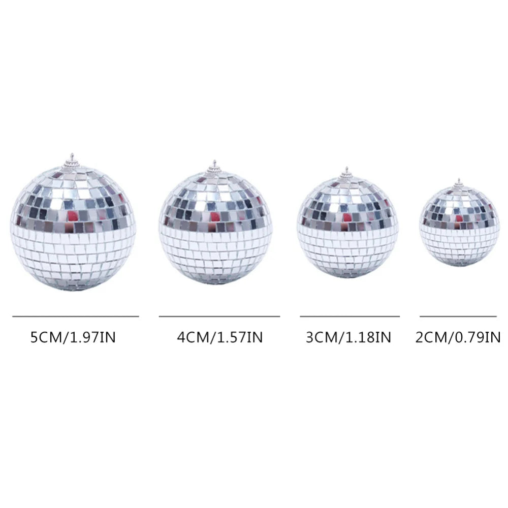 Mirror Disco Ball Ornaments, Christmas Hanging Balls, Xmas Party, Wedding, Home Tree Decoration, 2 cm, 3 cm, 4cm, 12Pcs