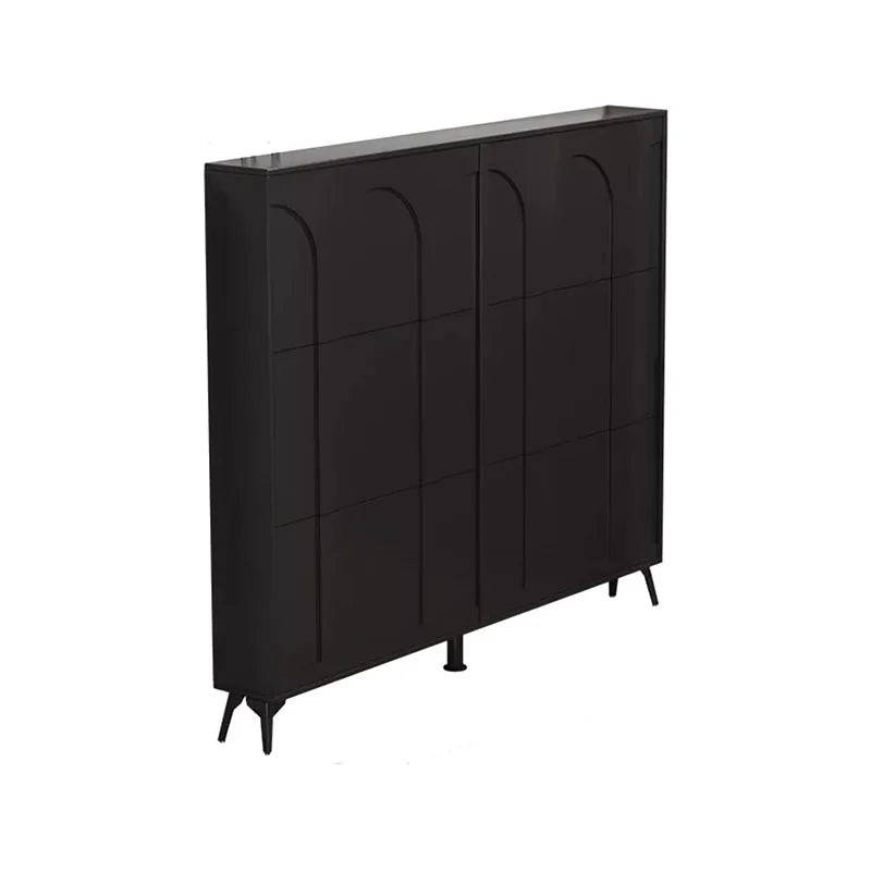 Porte Chaussures Sleek Shoe Cabinet - Multilayer Space-Saving Minimalist Shoe Rack, Black