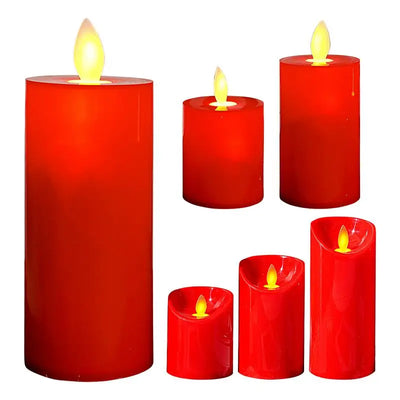 Red Battery Operated Candles Red Flameless Votive Candles LED Candles Table Decoration for Wedding Festival Christmas Outdoor 