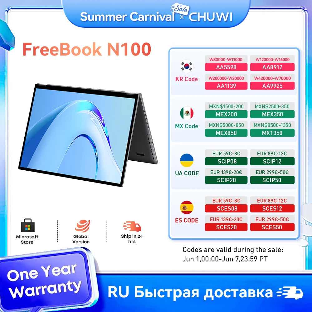 CHUWI FreeBook Laptop – Intel N100/i3 1215U, 13.5-Inch Tablet, 12GB LPDDR5, 512GB SSD, Lightweight Business Computer, Notebook, WiFi 6