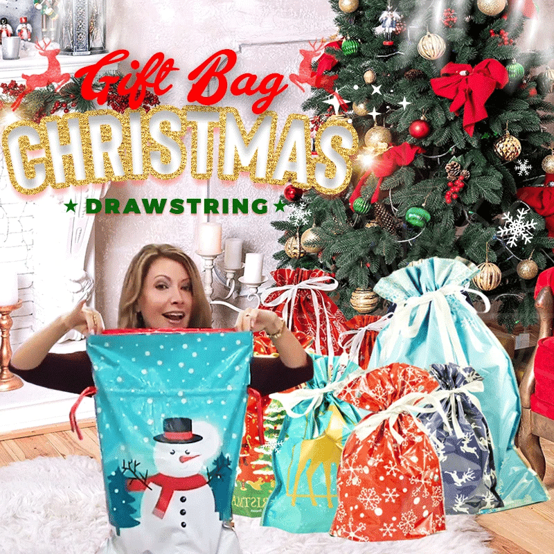 15 Pcs Navidad Gift Wrapping Drawstring Merry Christmas Santa Claus Gift Bag Large Size Cookies Candy Mistery Box Packaging Bag 