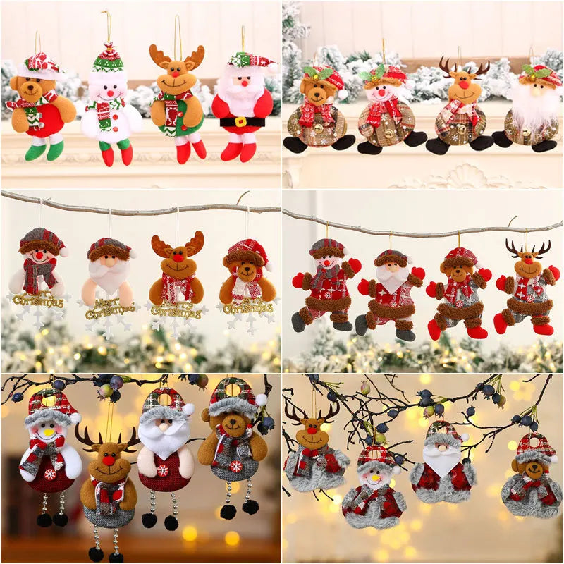 Christmas Pink Doll Decorations Deer Snowman Xmas Tree Decorations Santa Claus Gifts Ornaments for New Year 2023 Party Supplies