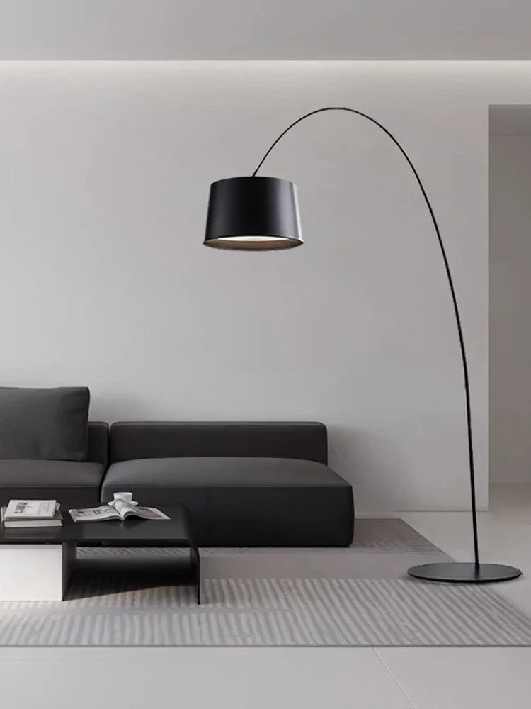 Modern Minimalist LED Floor Lamp - Nordic Arc Design for Living Room & Bedroom, Stylish Fishing Lamp Fixtures 