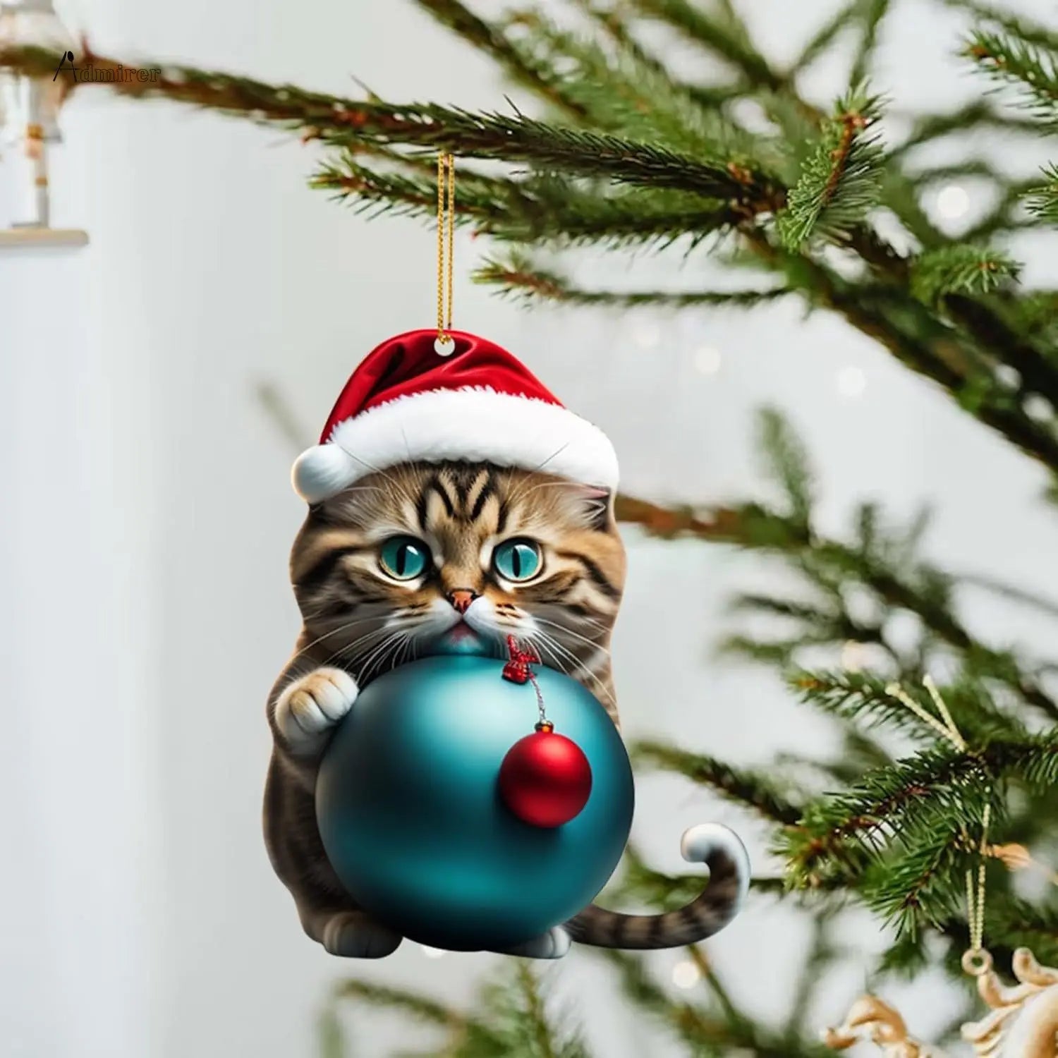 2024 New Cartoon Cute Cat Christmas Ornaments Hanging Decoration Gift Christmas Hanging Tree Personalized Pendant Party Supplies