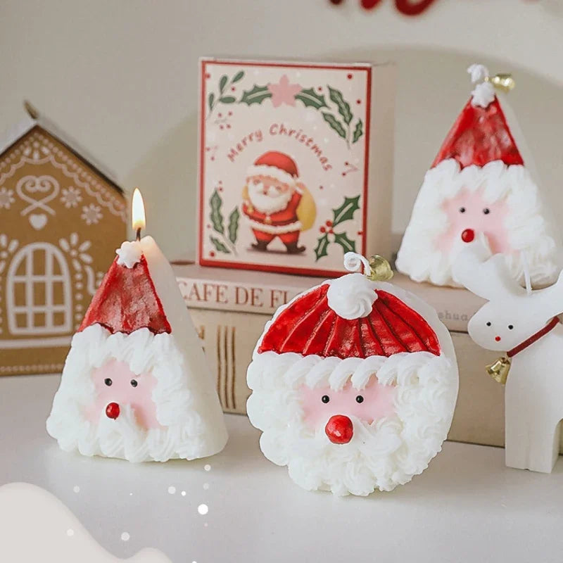 Santa Claus Aromatherapy Candle Handmade Christmas Souvenir Cake Shape Fragrance Candle