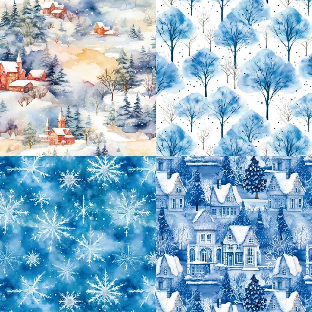 KLJUYP 24 sheets 6"X6" Christmas Snowman Paper Scrapbook paper Scrapbooking patterned paper pack DIY craft Background paper