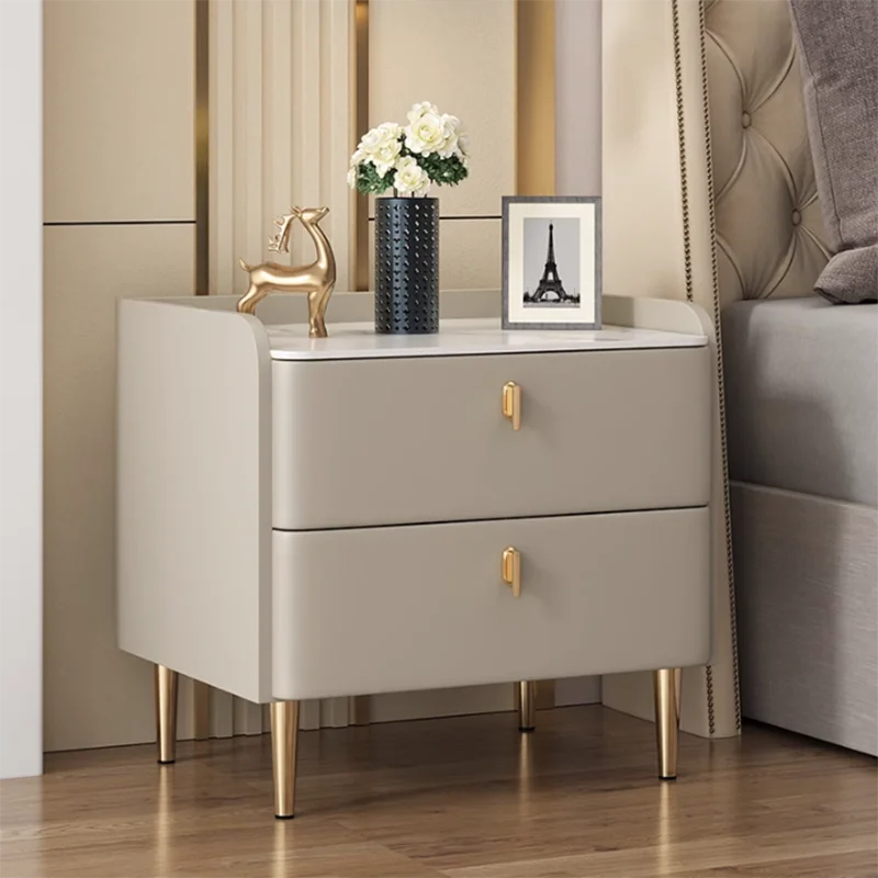 White Bedroom Night Table Nordic Minimalist Trendy Luxury Nightstands Plastic Drawer Articulos Para El Hogar Hotel Furniture 