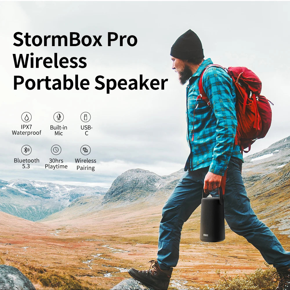 Tribit StormBox Pro Portable Bluetooth Speaker – High Fidelity 360° Sound, IP67 Waterproof, Wireless Outdoor Speaker