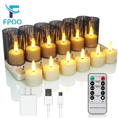 ﻿Led Candle Set Rechargeable Electronic Flicker Flameless Candles Lamp With Timer Remote For Home Decor Christmas Candle Lights 
