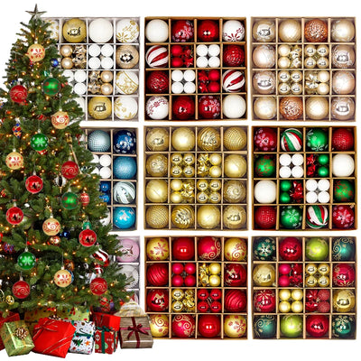Christmas Ball Ornament Set Big Xmas Tree Hanging Pendant Snowflake Merry Christmas Decoration for Home 2025 New Year Party Gift 