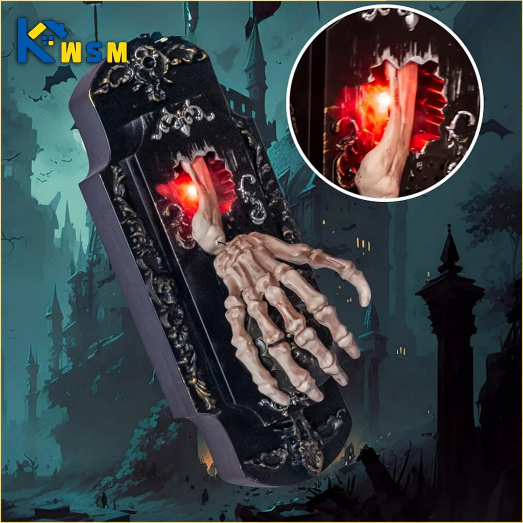 Halloween Spray Doorbell Funny Sensor Door Lock Glowing Sound Touch Sound Sensor Venue Setting Halloween Home Decoration