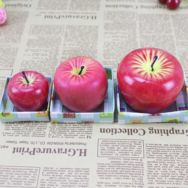 Home Red Apple Shape Modeling Techniques Scented Candles Apple Decorations Birthday Christmas Party Fruit Candles Decoration