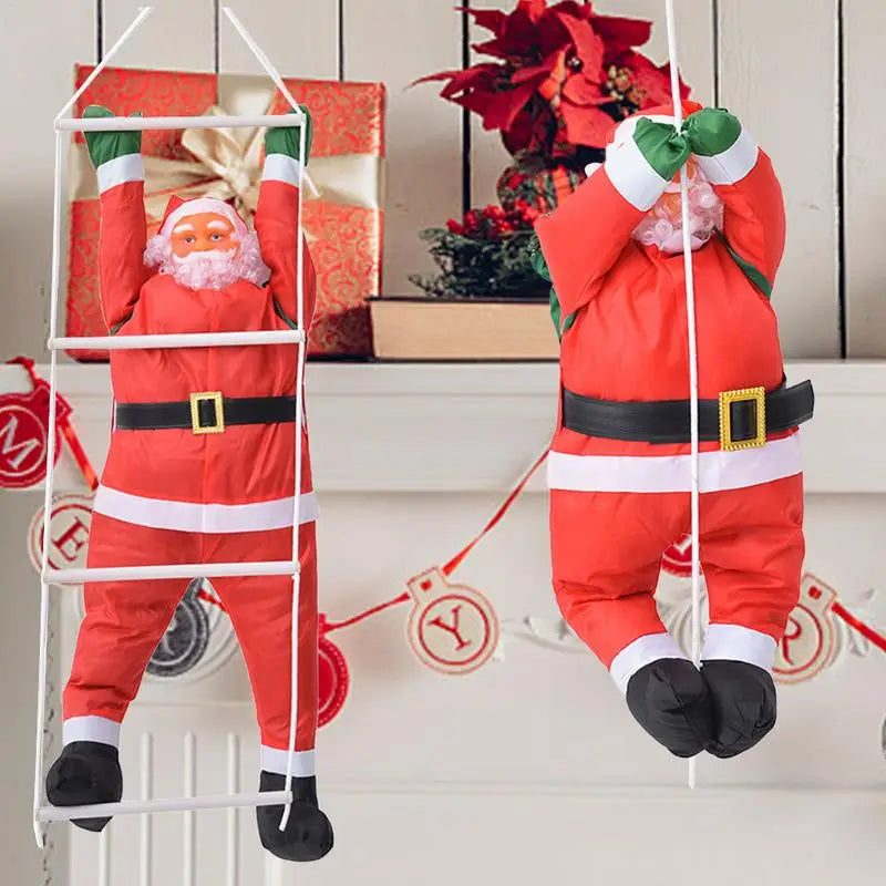 Santa Claus Climbing Rope Ladder Christmas Decorations Hanging Doll Tree Ornament Outdoor Santa Claus Doll Pendant 2023 Xmas