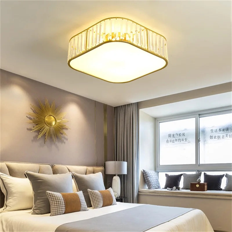 TINNY Modern Square Ceiling Light – Luxury Gold LED Lamp Fixtures for Dining Room Home Decoration 