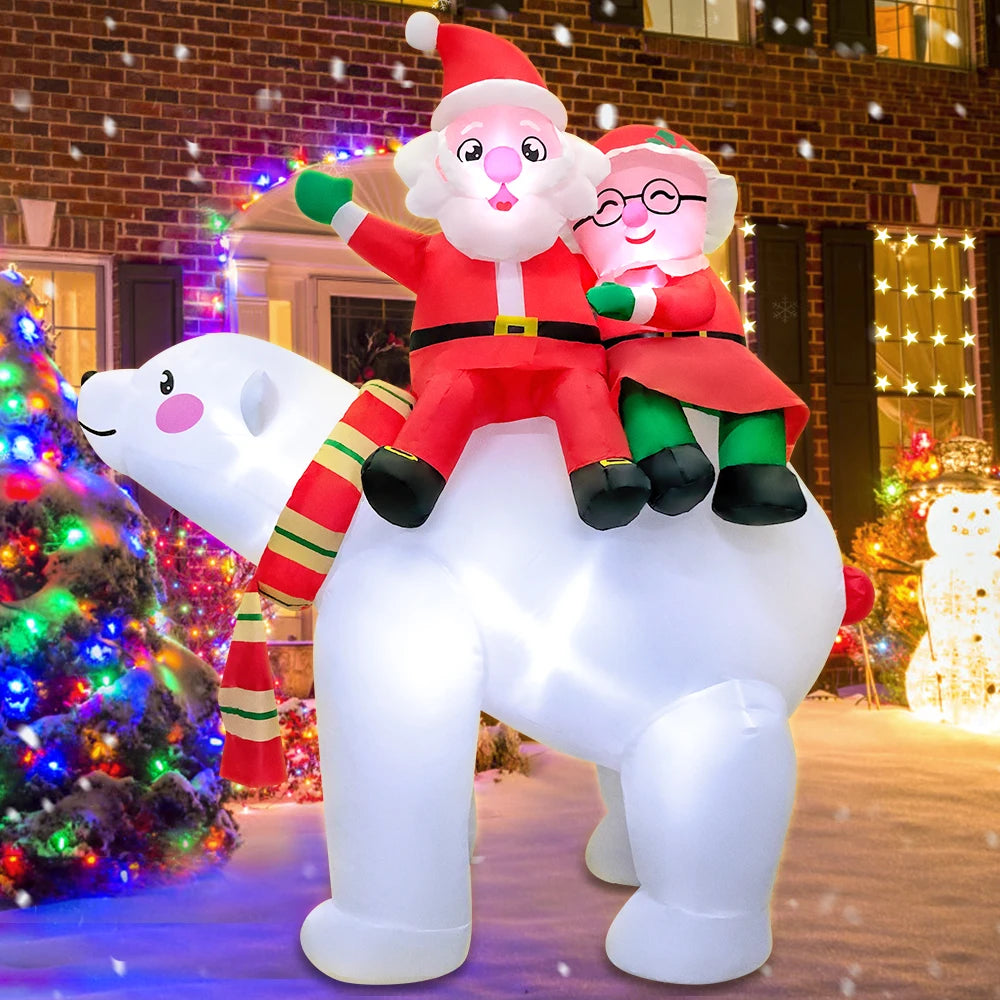 Christmas Tree Arch Snowman Santa Claus Polar Bear Home Outdoor Inflatable Decoration With LED Light Garden Party Decor Gifts