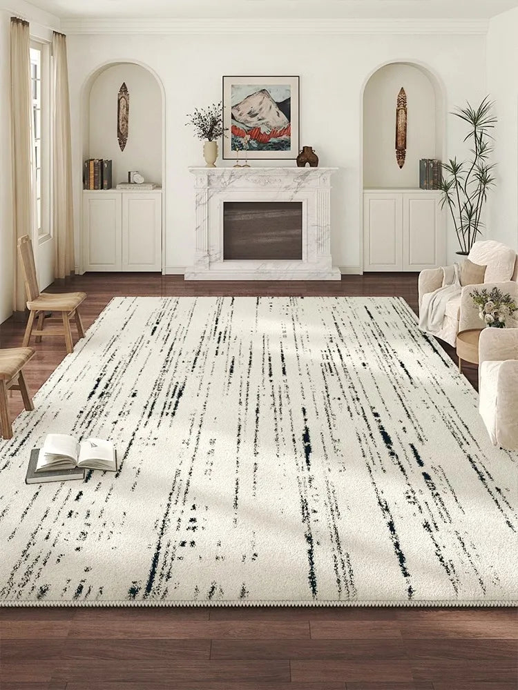 French Style Carpets Black Lines Living Room Carpet Minimalist Balcony Rugs Soft Comfortable Bedroom Carpet Easy To Care Ковёр 