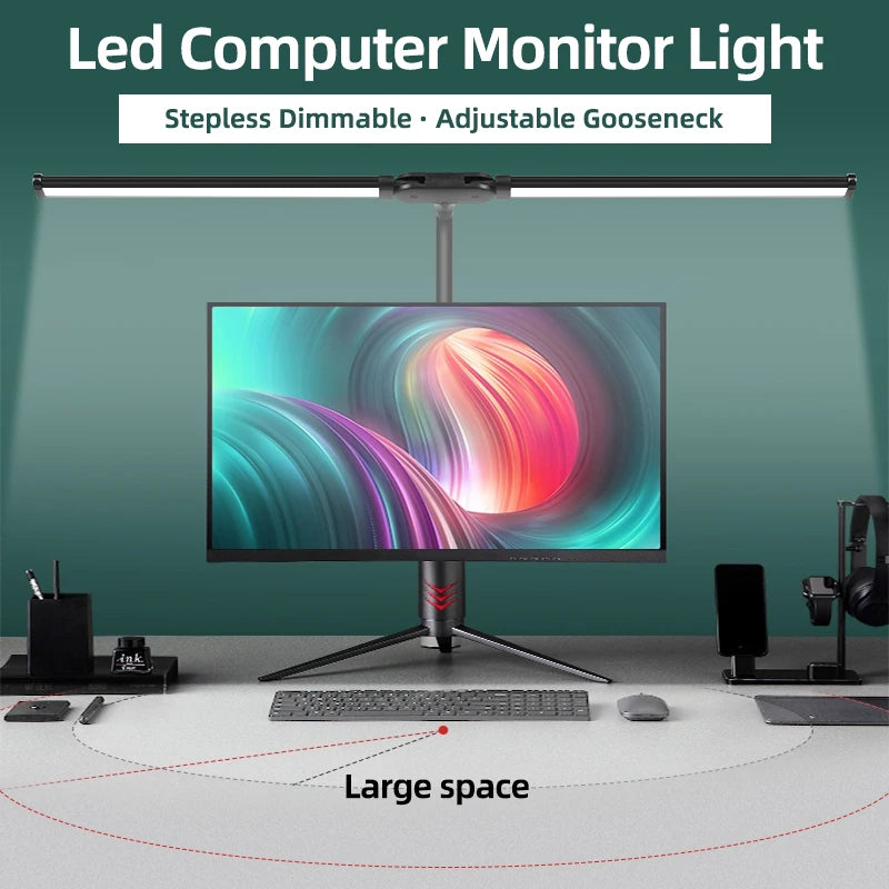 LED Monitor Light Bar - Stepless Dimmable Desk Lamp, Computer Screen Hanging Light, LED Table Lamp for Laptop and Office