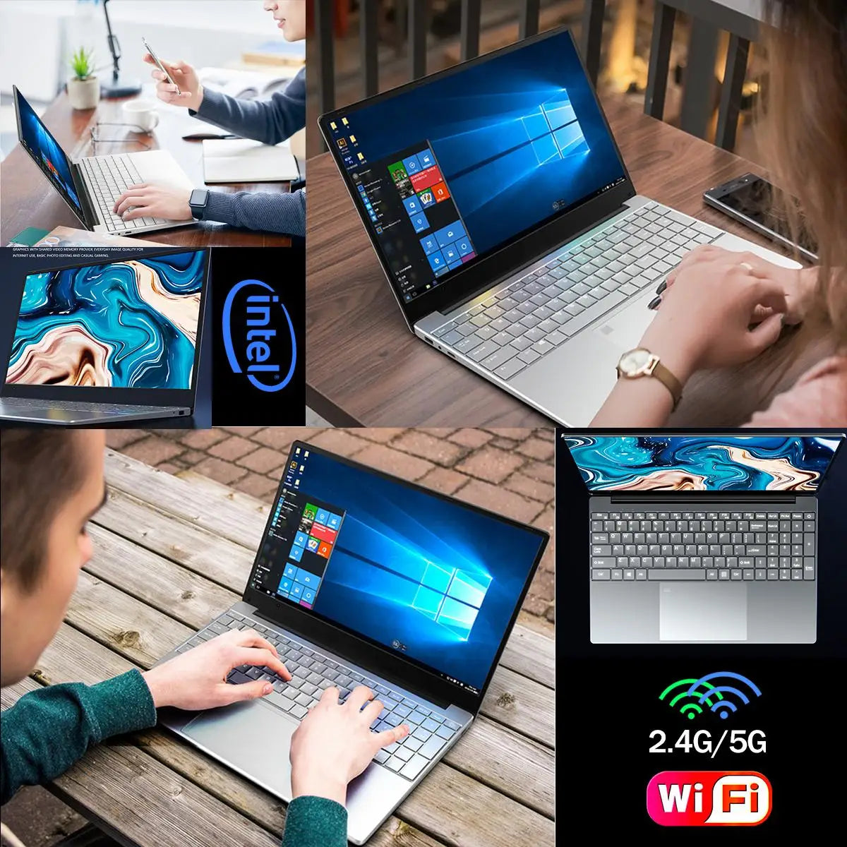 New N5095 Laptop - 15.6 Inch IPS Screen, 16GB RAM, Intel Celeron N5095A, Windows 10/11 Pro, Portable Netbook