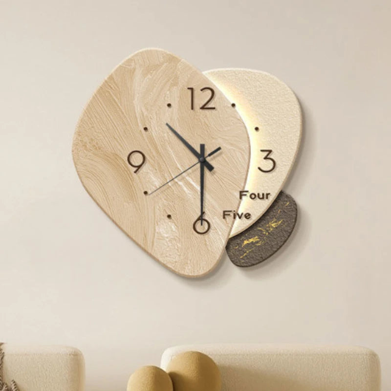 Wall Mounted Clock Cream Style Creative Living Room Irregular Family Bedroom Decorated Wall Clock Wall