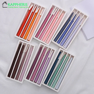 Colored Pillar Candles Christmas Candles Soy Wax Taper Gradient Candles Home Decor for Wedding Party 