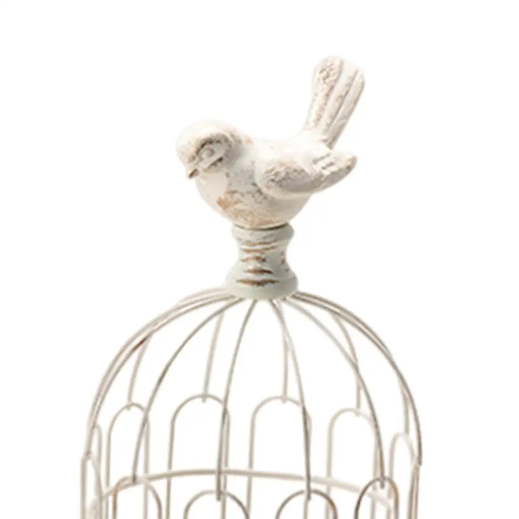 Wrought Birdcage Pillar Candle Holder Centerpiece Christmas Hoilday