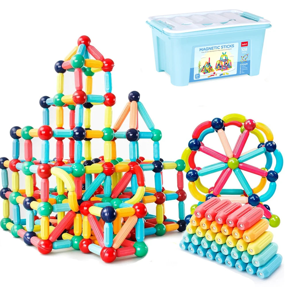 Magnetic Sticks Building Blocks Toys For Kids Montessori Educational Preschool Toddler Toy Magnet Construction Set Gift 