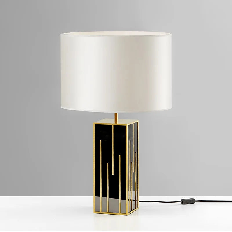 Nordic Modern Gold Decor LED Desk Light - Hotel Bedroom & Study Table Lamp with Metal Iron and Fabric Shade