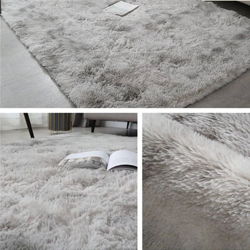 Gray Carpet for Living Room Plush Rug Bed Room Floor Fluffy Mats Anti-slip Home Decor Rugs Soft Velvet Carpets Kids Room Blanket 