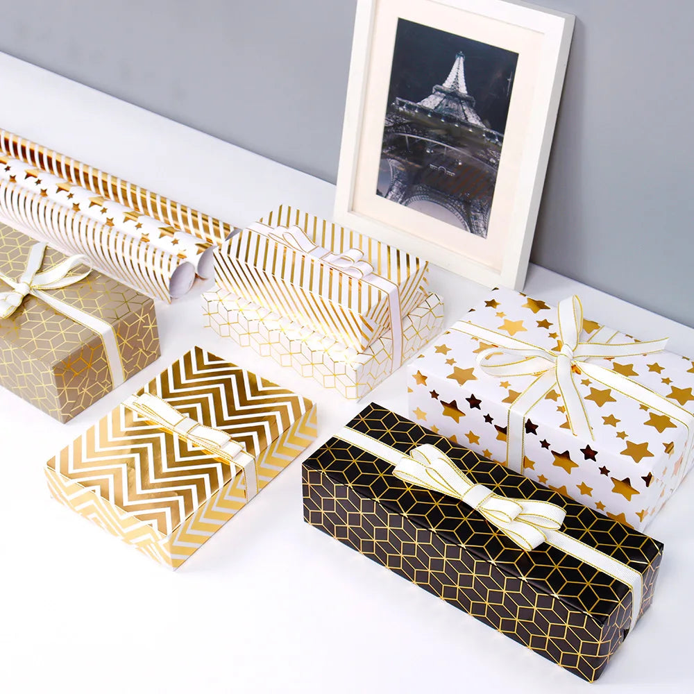 Fold 50*70cm wrapping paper Valentine Aluminum Foil Gradient Holiday gift paper Christmas gift wrapping paper 