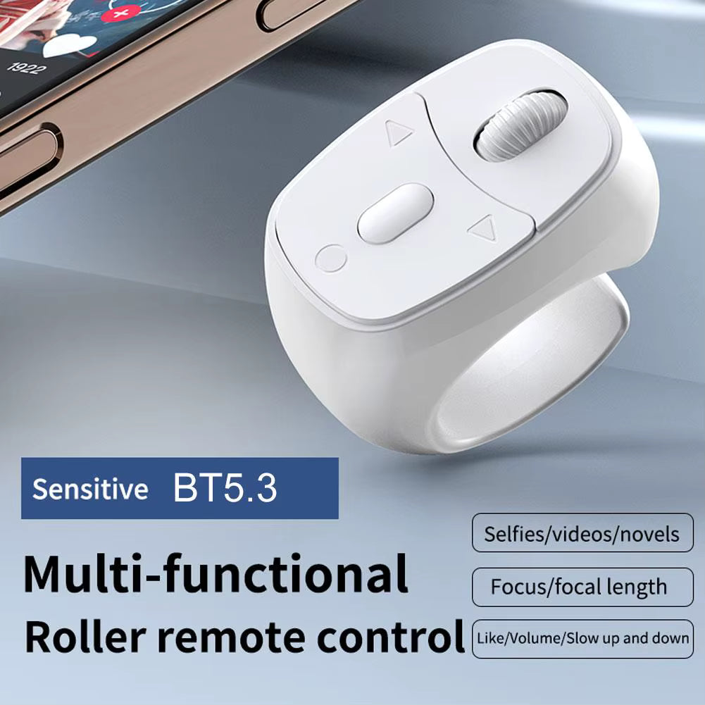 Bluetooth Scrolling Ring Remote Control – Rechargeable Video Scroller & E-Book Page Turner