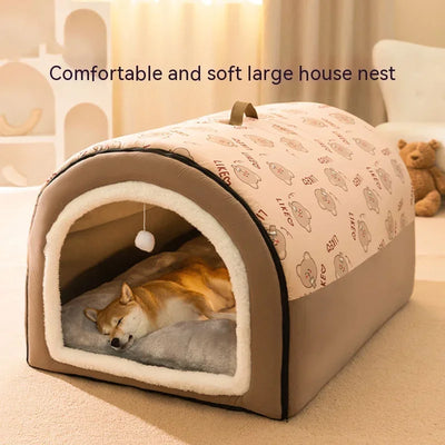 Big Dog Nest Winter Warm Dog House Removable and Washable Dog Bed Seasonal Large Type Pet Sleeping Supplies, Cat Nest 