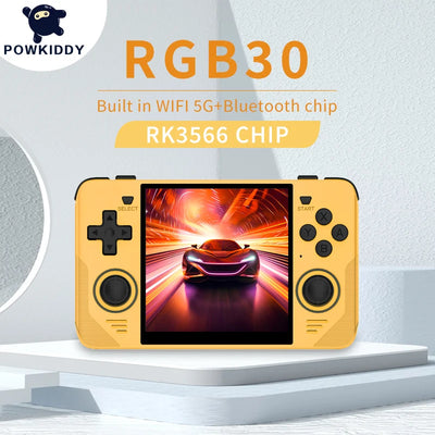 POWKIDDY RGB30 Retro Handheld Game Console - 4 Inch 720x720 IPS Screen, Built-in WiFi, RK3566, Open-Source 
