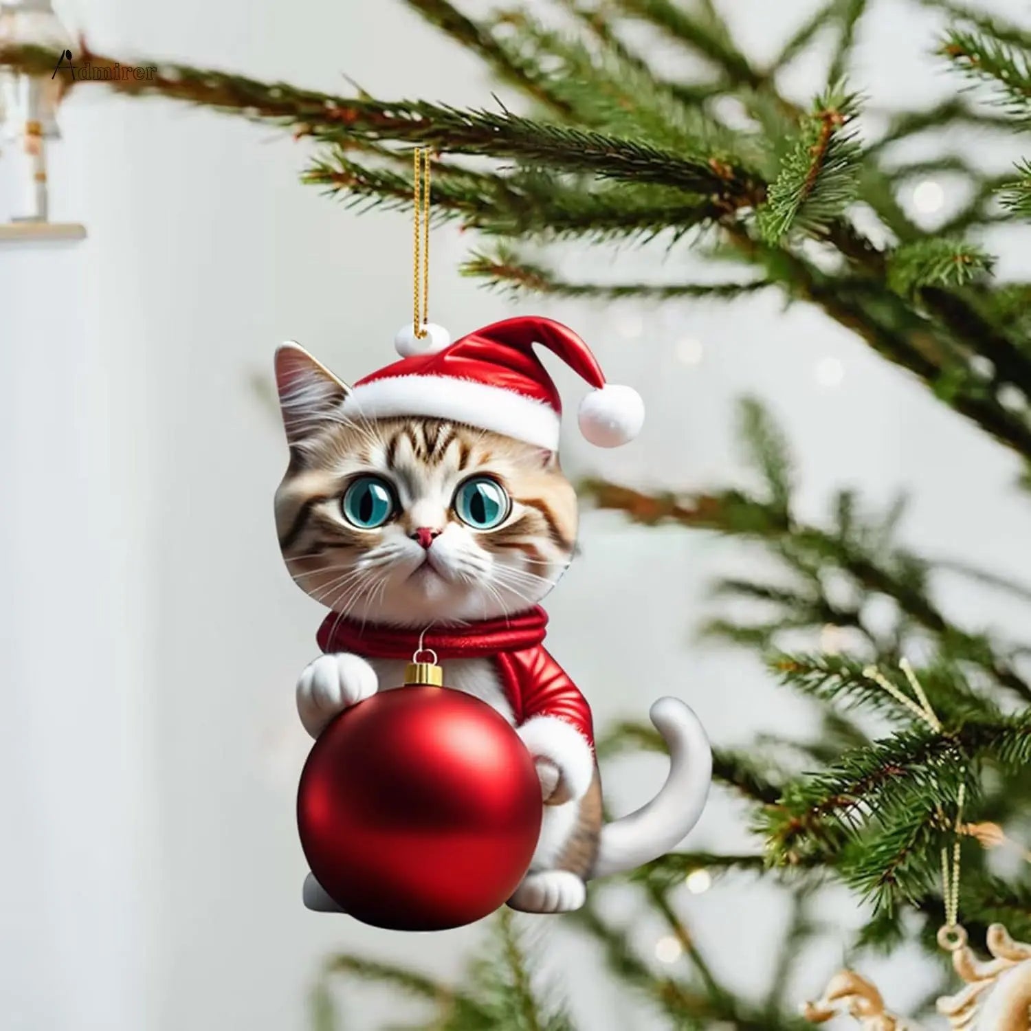 2024 New Cartoon Cute Cat Christmas Ornaments Hanging Decoration Gift Christmas Hanging Tree Personalized Pendant Party Supplies