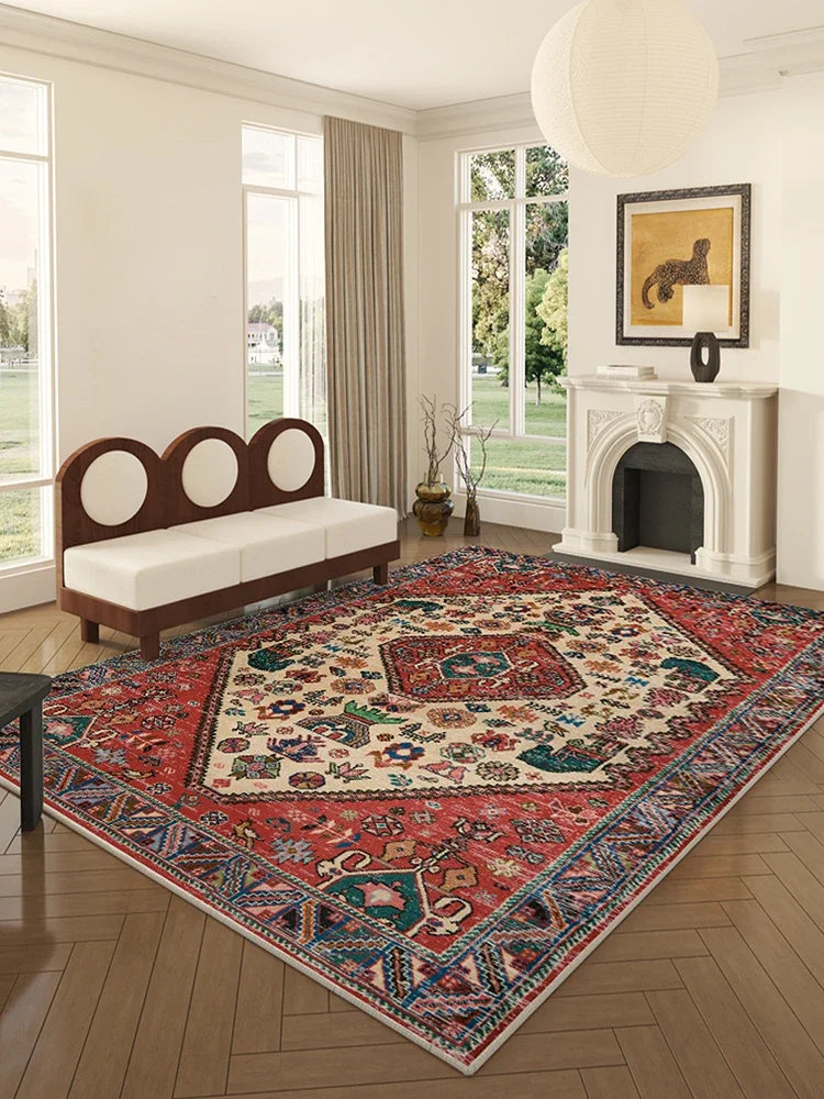 Retro Art Persian Carpet Comfortable Refreshing Bedroom Rug Luxury Living Room Decoration Large Area Carpets Balcony Rugs Tapete 