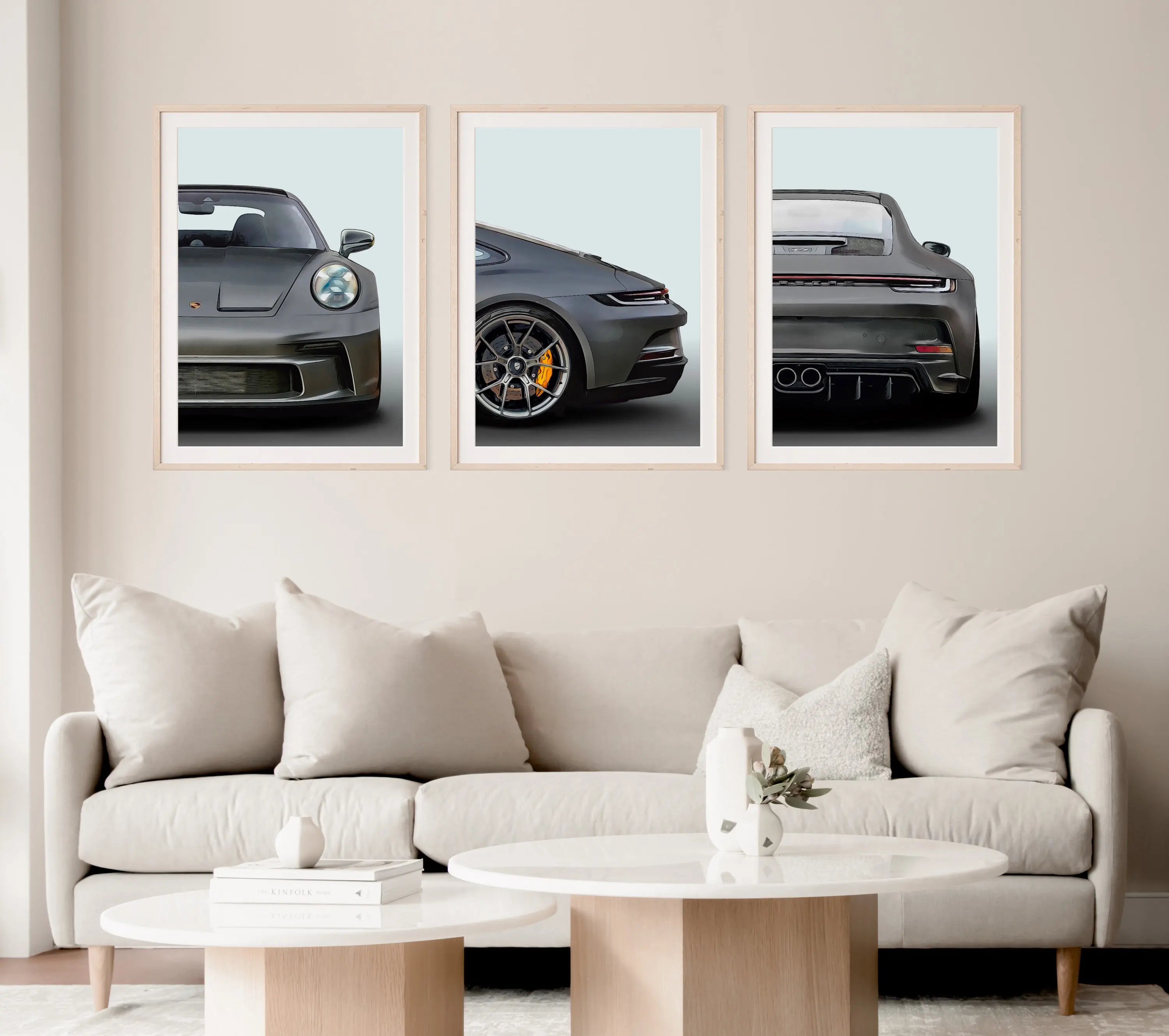 911 GT3 SuperCar Set of 3 Posters – Canvas Paintings, Sport Prints, Wall Art for Living Room, Frameless 
