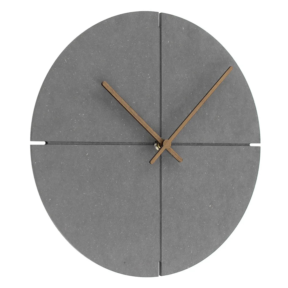 Black Mute Wall Clock – Nordic Minimalist Wooden Design, Elegant, for Living Room, Kitchen, Home Decoration 