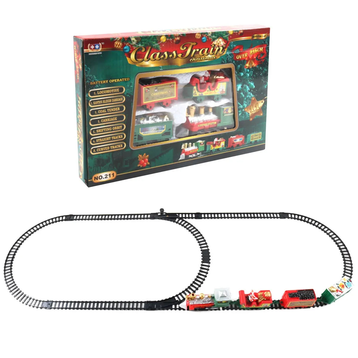 Realistic Electric Train Set,Easy To Ass-emble & Safe For Kids Gift & Party Home Tree Decoration toy 