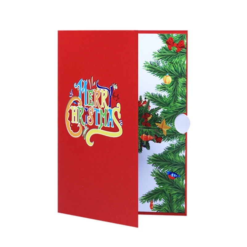 3D PopUp Christmas Tree Card Greeting Card Beautiful Craftsmanship for Holiday Celebration Festive Gift Cards