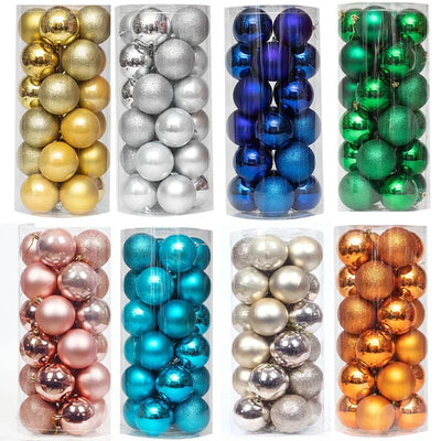 6/8/10cm 20/24Pcs Christmas Ball Multicolor Xmas Tree Decorations Adornos Navidad 2023 New Year Christmas Hanging Ornament 