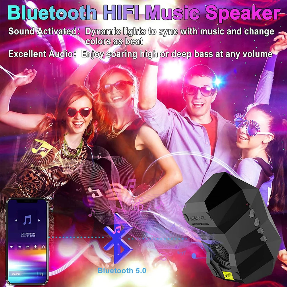 Aurora Star Light Projector with Moon – Galaxy Night Lights, Remote Control, Bluetooth Projection Lamp, Gift for Kids 