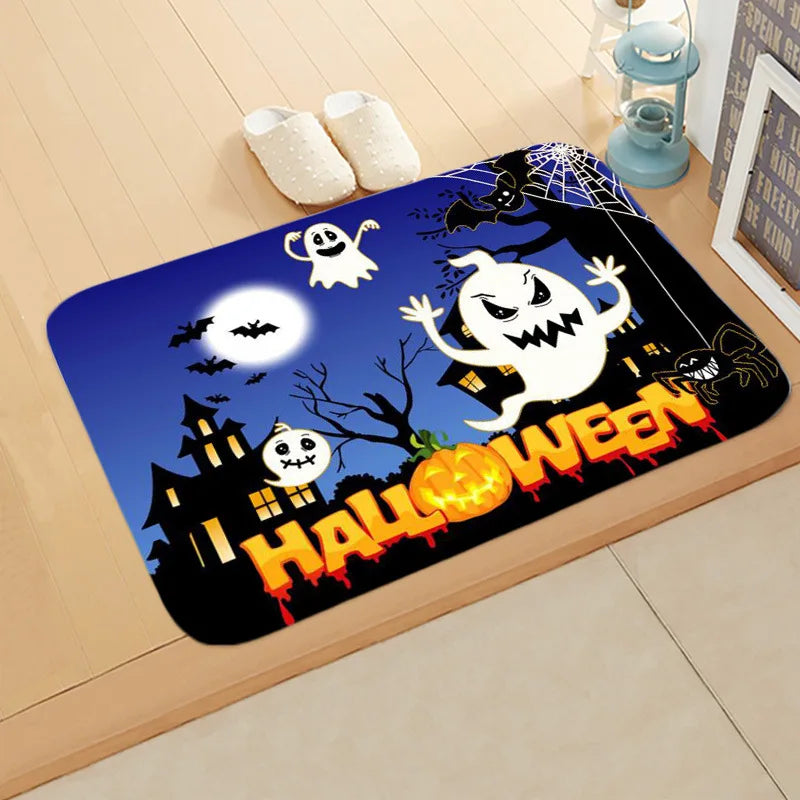 2023 Halloween Pumpkin Rug Bedroom Bathroom Floor Mat Decoration Halloween Scary Decoration Halloween Floor Mat